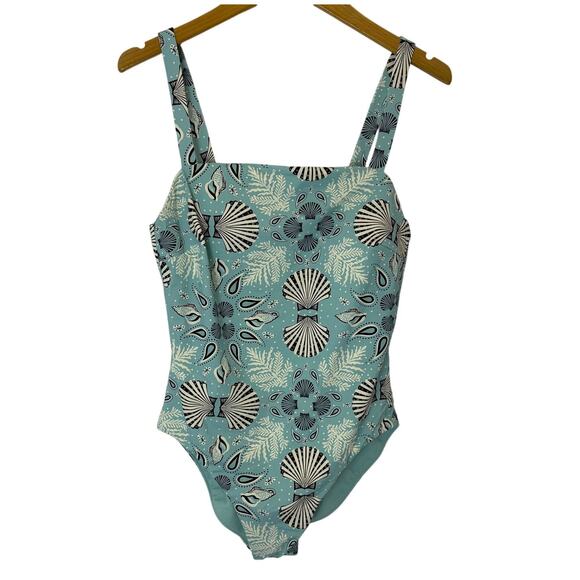 Vineyard Vines - Square Neck One Piece Swimsuit  - Shell Rope AH -Size L-NWT - Picture 1 of 8